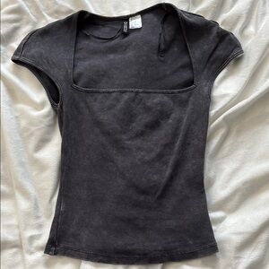 H&M Black Square Neck Top